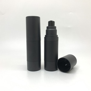 whosale empty black acrylic airless pump bottle 30ml matte frosted finish plastic cosmetic packaging bottle
