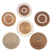 Sets de table et sous-plats ronds en rotin synthétique tressé, écologiques, style zen asiatique, pour mariage