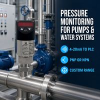 Interruptor de Presión Digital Hidráulico Hanke HK-710 24VDC, 2 Salidas PNP 4-20mA, Acero Inoxidable 316L, IP65 para Equipos Industriales