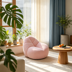 Canapé paresseux moderne et compact pour enfant, remplissage en mousse haute densité, tissu, une place, sans assemblage, pour salon - Product Image 2