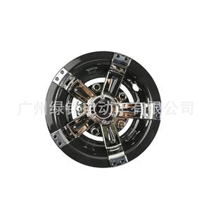 Cubiertas de Rueda Universales de 8 Pulgadas en Negro y Blanco con Acabado Cromado para Carritos de Golf - Product Image 3