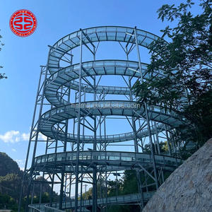 Tobogán Acuático <span class=keywords><strong>de</strong></span> Cristal para Parques <span class=keywords><strong>de</strong></span> Diversiones al Aire Libre, Cómodo, Fabricado en Metal y Cristal, para Uso Comercial en Parques Acuáticos <span class=keywords><strong>de</strong></span> Montaña, 500 kg - Product Image 3