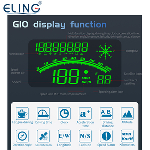 Eling đầu lên GPS Đồng hồ tốc độ MPH km/h Màn hình LED kinh độ vĩ độ với 3 giai đoạn trên tốc độ báo động cho tất cả các loại - Product Image 3