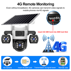 Caméra solaire extérieure V380 Pro Wifi/4G, 3 objectifs, 3 écrans, détection de mouvement COMS, alarme, batterie basse consommation, caméra CCTV étanche - Product Image 6