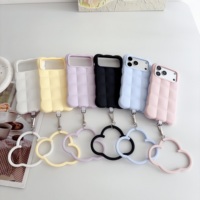 Coque de téléphone en silicone 3D effet nuage pour iPhone 13 15 16 17 18 Pro Max, accessoires de téléphone, coque souple antichoc avec cordon