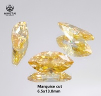 Moissanite Jaune Fantaisie Taille Émeraude/Cœur, Pierre Précieuse Non Montée, Pureté VVS1-VS2, 6,5 mm, Polissage Brillant, Certifiée IGI, Vente en Gros
