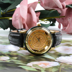 Montre de couple à quartz avec bracelet en cuir Dragon Phoenix, design de luxe, montre en jade Hetian pour hommes et femmes - Product Image 5