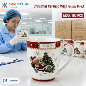Taza <span class=keywords><strong>de</strong></span> Cerámica Navideña con Logotipo Personalizado, Pedido Mínimo <span class=keywords><strong>de</strong></span> 100 Piezas, Precio Directo <span class=keywords><strong>de</strong></span> Fábrica, Certificación CE, Taza <span class=keywords><strong>de</strong></span> Porcelana con Diseño Festivo <span class=keywords><strong>de</strong></span> Oso, para Regalo - Product Image 1