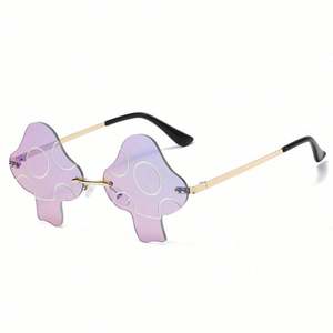 Nouvelles lunettes de soleil uniques 2022 pour hommes et femmes, verres transparents effet océan, forme champignon, sans monture irrégulière - Product Image 5