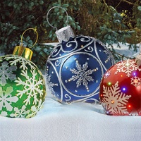 Ballons de décoration de Noël 60 cm, amusants pour l'extérieur, ambiance festive, boules de Noël gonflables en PVC imprimées, ornements artisanaux