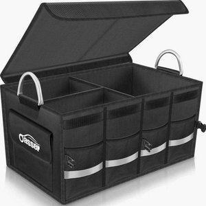 Waterproof PET Felt Cargo Organizer <b>Trunk</b> Storage Bag with Foldable Cover Cubic Shape Over 35L Capacity Customizable Size - Product Image 1