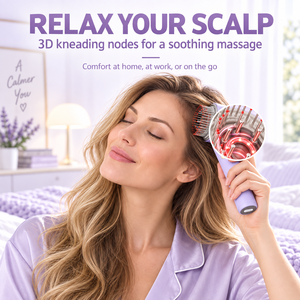 Peine Masajeador de Cuero Cabelludo Portátil con Luz Roja y Microcorriente, Cepillo Desmontable Impermeable para Cuidado del Cabello en Casa o Salón - Product Image 2