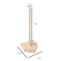 Support de présentation pour bague de championnat en bois massif en forme de plaque de base de baseball avec pieu vertical en bois