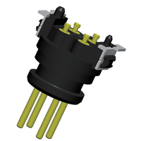 Connecteur mâle M12 4 broches SMT - Prise circulaire haute profil à montage sur circuit imprimé, code A