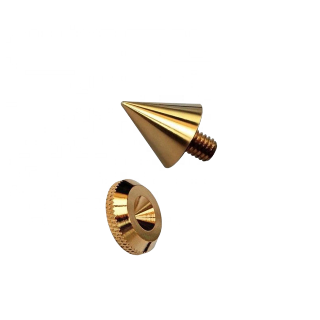 OEM Custom Brass Stainless Steel Audio Equipment Isolation Support Adjustable Gold Speaker Spikes