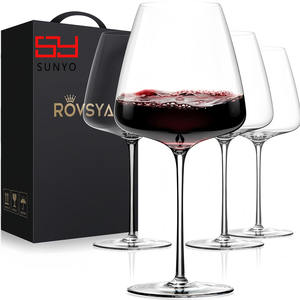 Grands verres à vin rouge <span class=keywords><strong>bordeaux</strong></span> clairs avec logo personnalisé de 23oz soufflé à la main pour dégustation de vin, anniversaire, Noël, anniversaire - Product Image 1