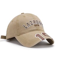Casquettes Snapback Vintage en Coton Éponge Lavé 100% Coton Unisexe LAZR&NYO 1978 Broderie Lettres Visière Courbée Réglable Style Papa