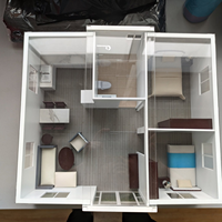 Maison Modulaire Préfabriquée de Luxe en Conteneur Mobile 2-3 Chambres 40 pieds Extensible Portable avec Applications pour Supermarché et Salon