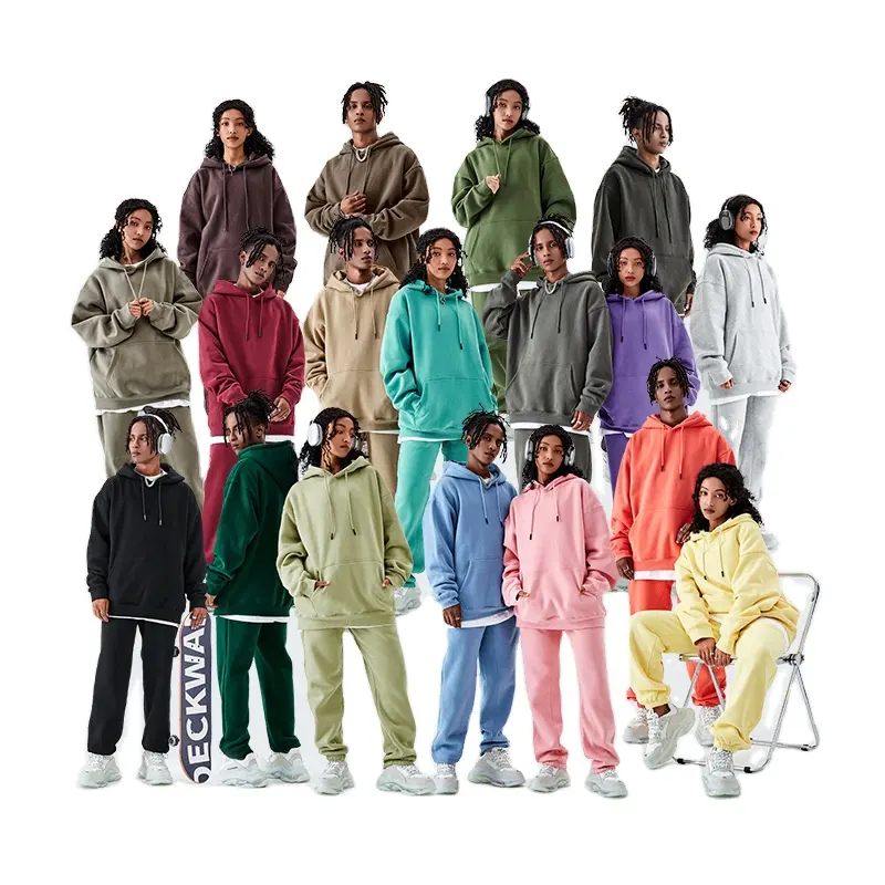High Quality Custom Logo Printing Blank oversized Wholesale Hoodie Sweatshirts Men's Hoodies sets