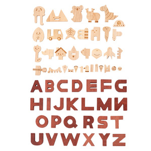 Set di Giocattoli Educativi Montessori per la Prima Infanzia, Puzzle di Animali e Forme, Blocchi di Costruzione in Legno per <span class=keywords><strong>Alfabeto</strong></span> e Numeri - Product Image 3