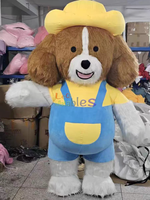 Costume animal gonflable de mascotte de personnage de dessin animé chien mignon avec le costume de mascotte de chapeau mascotte gonflable pour des vacances