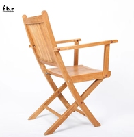 Meubles de patio Table à manger et fauteuils modernes en bois rond Villa Ensemble de salle à manger en teck Igh End Hotel Outdoor Durable