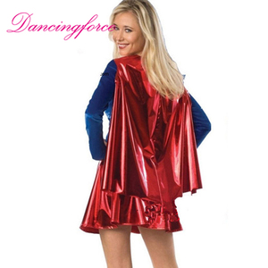 Disfraz de <span class=keywords><strong>Supergirl</strong></span> Tallas S-XXL, Vestido Corto con Capa de Manga Larga, Traje para Actuaciones en Escenario, Disfraz de Halloween para Juego de Roles - Product Image 6