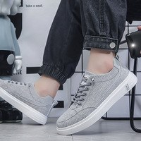 Chaussures Tendance 2023 Homme en Toile et Lin Respirantes, Plates et Polyvalentes, Idéales Printemps-Été, Travail et Décontracté