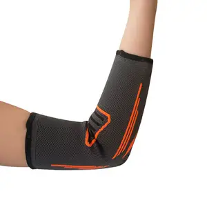 Penahan lengan siku rajut, pendukung siku lengan elastis anti selip untuk tenis