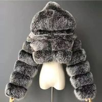 Veste en fourrure de renard véritable de luxe pour femmes, style court, à capuche, fourrure de renard authentique, fournisseur direct d'usine, fabricant
