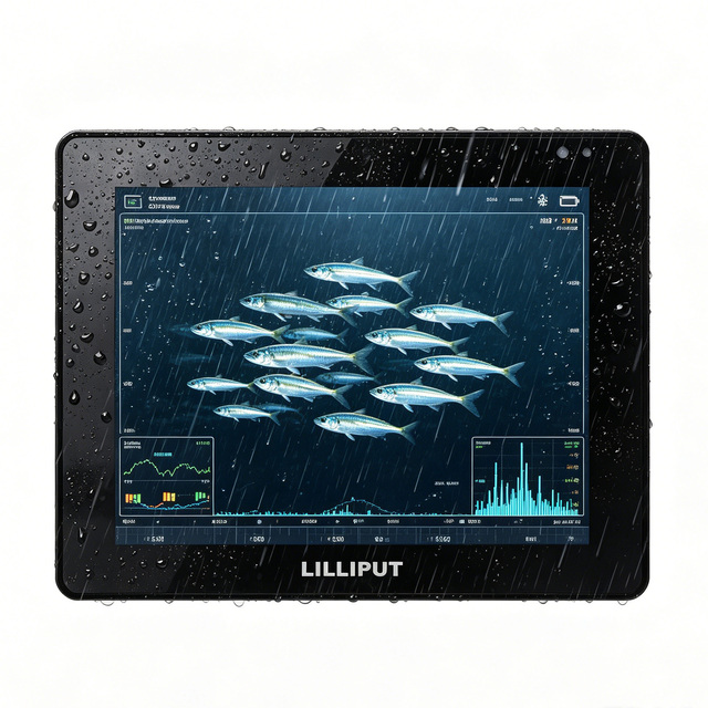 LILLIPUT Outdoor 8 Inch Industrial Grade Waterproof Marine Monitor with HDMI USB Touch Screen for Boat Fishfinder & Navigation