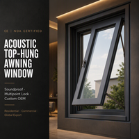 Ventana de Toldo Abatible Superior de Aluminio CE NOA Acústica Doble Acristalamiento Multilock OEM Personalizada Exterior Triple Sellado Residencial