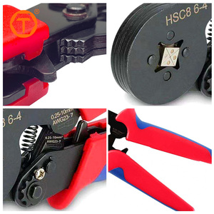 23-7 AWG Kit d'outils de sertissage de virole Jeu de pinces à sertir tubulaires à cliquet pour bornes d'extrémité de fil Câbles Manchons d'extrémité - Product Image 2