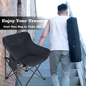 Chaise de pêche pliable moderne, portable, légère et à ouverture rapide, chaise de camping Moon Chair - Product Image 4
