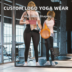 Legging de sport taille haute sculptant avec logo personnalisé, boutonnière, séchage rapide, grande taille, pour yoga et fitness - Product Image 2