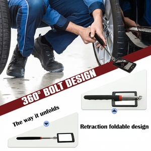 Ensemble d'outils de préhension télescopiques magnétiques avec miroir d'inspection à lumière LED 360° °   Rotule pivotante pour une vision supplémentaire des angles morts - Product Image 5