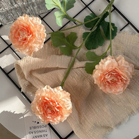 Nouvelle Fleur Artificielle en Gros, Pivoine Blanche à 3 Têtes pour Décoration Maison et Mariage