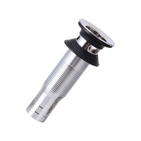 PPW CM1304A Accessoire de vidange escamotable moderne en acier inoxydable poli à connexion par vis, avec filtre en cuivre, écologique et anti-corrosion