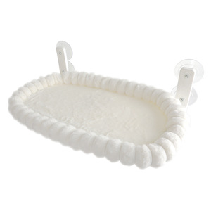 Hamac pour chat en fausse fourrure, forme ovale, double ventouse, lit suspendu pour fenêtre, pour chats, utilisation hiver, printemps, automne - Product Image 2