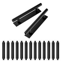 Poignée et bouton en plastique ABS noir mat raffiné, auto-adhésifs, sans perçage, pour fenêtre coulissante et armoire