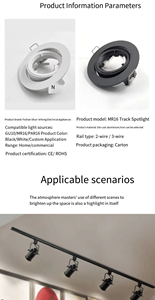 Plafonnier LED tout aluminium <span class=keywords><strong>GU10</strong></span> 3W 5W 7W 9W Kit de cadre de downlight encastré avec garniture noire blanche pour usage domestique - Product Image 6