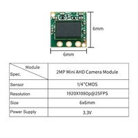 Modul Kamera Analog AHD 2MP Ukuran Kecil 6*6mm 1080P 25fps 1/4 Inch CMOS Papan Kamera Mini