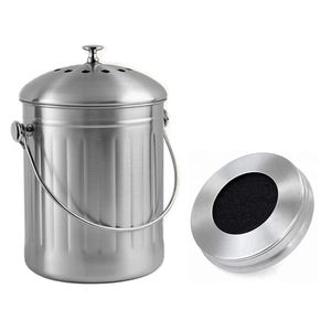 Offre Spéciale seau de stockage rond de bac à <span class=keywords><strong>compost</strong></span> en acier inoxydable de 1.3 gallons avec structure supérieure ouverte pour les vers de jardin ou les déchets de cuisine - Product Image 6