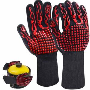 Gants de barbecue imprimés à pois résistants aux températures extrêmes, en tissu T/C, doublure en coton, isolation thermique, compatibles lave-vaisselle - Product Image 2