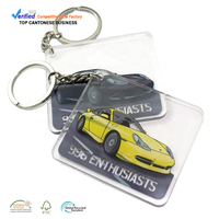 Porte-clés en plastique, prix d'usine, porte-clés promotionnels personnalisés en acrylique pour voiture avec logo imprimé