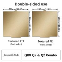QIDI Q2/Q2 Combo Printer 3D Pelat Cetak PEI Bertekstur Dua Sisi 280x280mm 270x270mm Platform Baja Pegas Fleksibel yang Dapat Dilepas