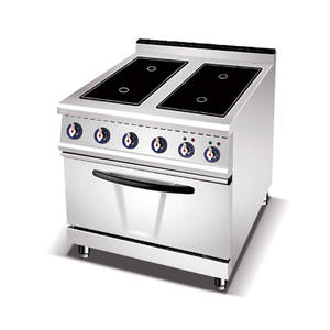 Vente en gros en usine Cuisinière électrique commerciale en acier inoxydable avec 4 plaques chauffantes et four - Product Image 1