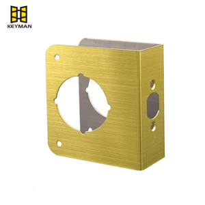 KEYMAN 1-3/8 pulgadas de espesor de la puerta de refuerzo 2-3/8 pulgadas Backset 2-1/8 pulgadas de diámetro interior de acero inoxidable Color latón tornillo fácil - Product Image 1
