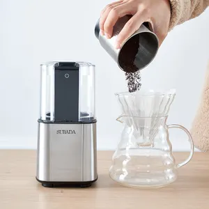 Draagbare Koffiemolen Met Één Knop, Automatische Elektrische Koffiemaling Roestvrijstalen Peperbraammachine