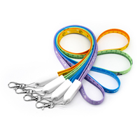 Los Mejores Regalos Promocionales 2026, Cargador USB Múltiple, Cable de Carga Tipo C con Cordón de 90 cm con Impresión por Transferencia de Calor, 3 en 1 para Teléfono Inteligente
